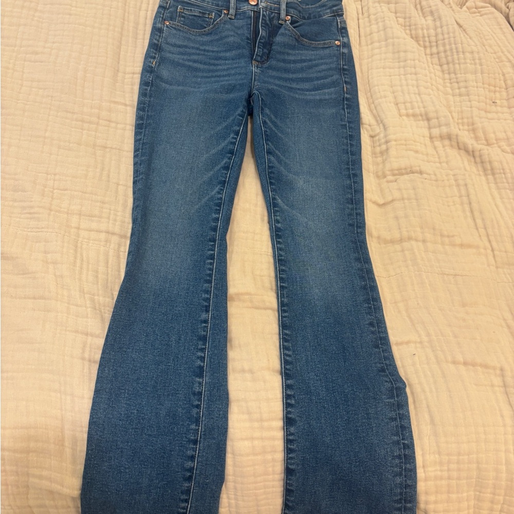 LOFT Blue Flare Wide Leg Jeans